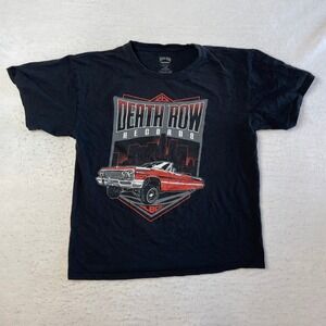 Death Row‎ Records T Shirt Mens Large Black Lowrider Graphic Hip Hop Rap Tee